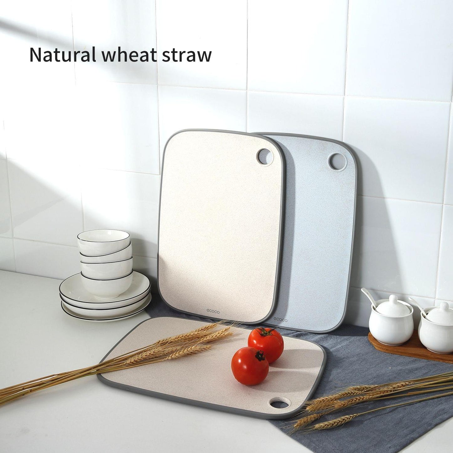 ecoco Kitchen PP Plastic Cutting Board Reversible Cutting - Large