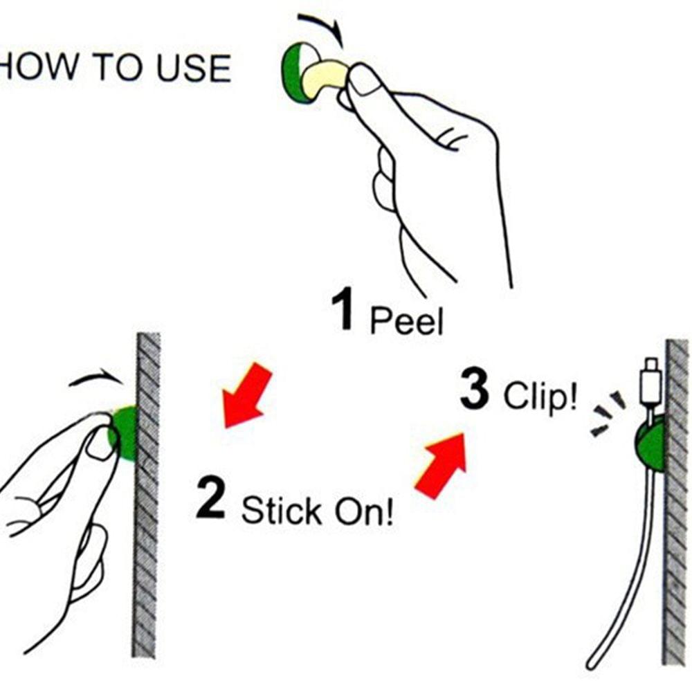 6 pcs Desk Cable Wire Clips with Strong Adhesive Tape Wire