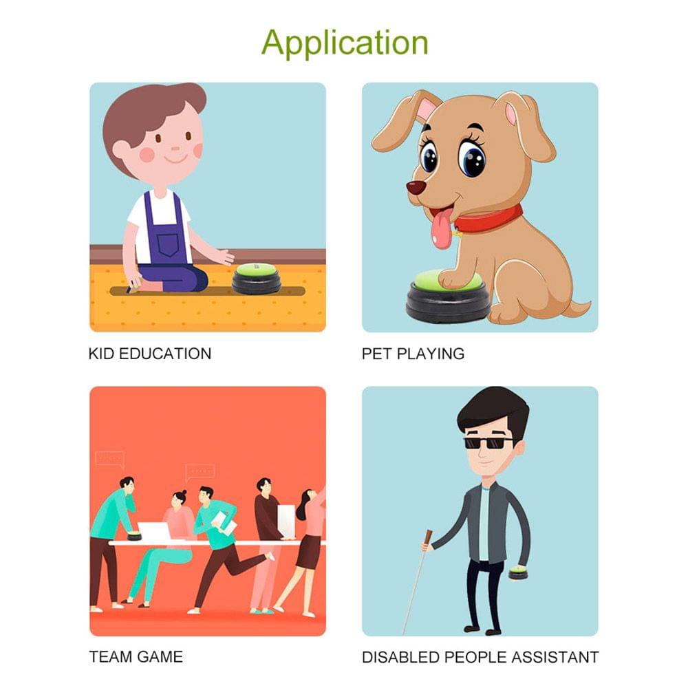 Sound Button Music Sound Buzzer with Light Recordable - Light Purple