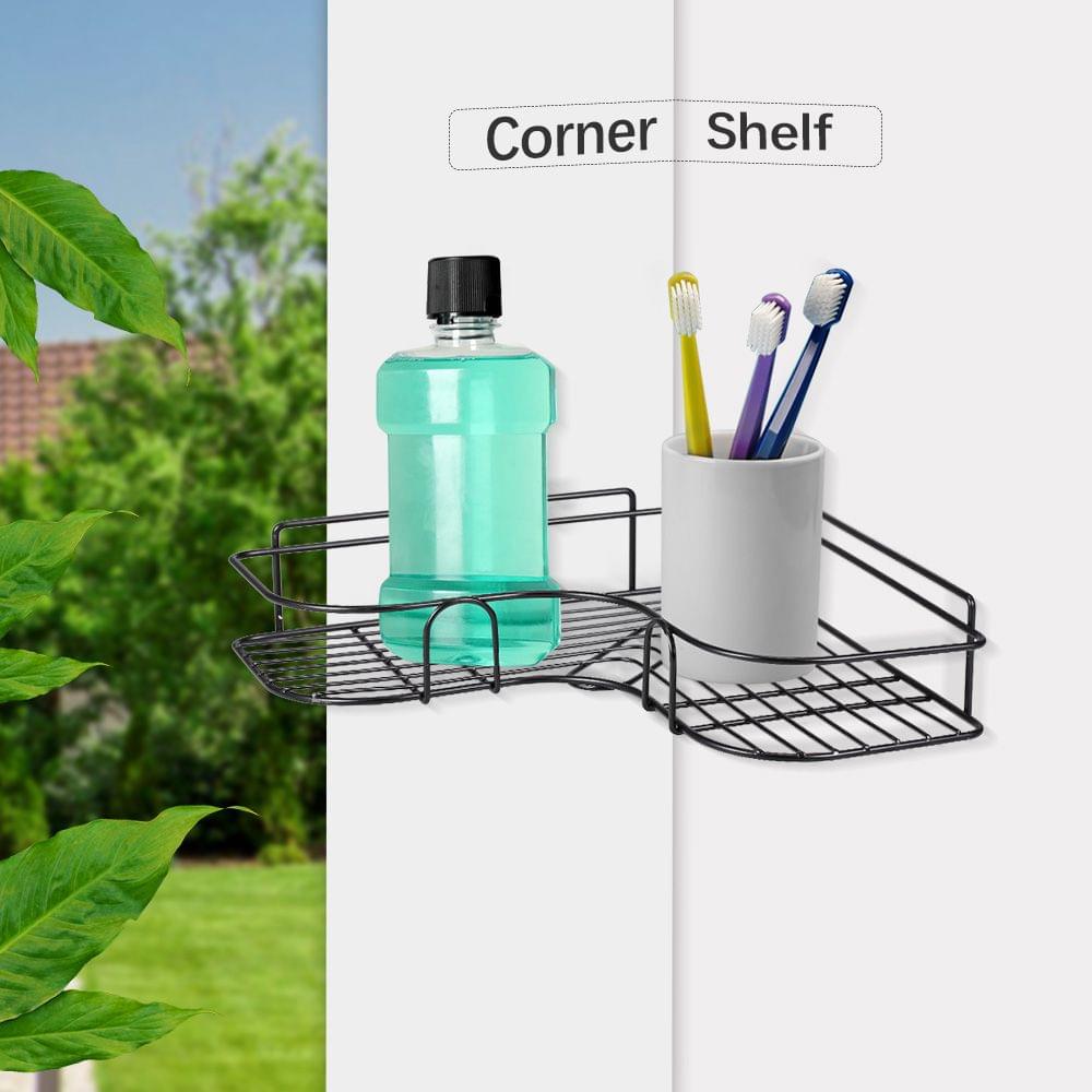 Iron Corner Shelf with Sticker Shower Caddy Shelf Bathroom