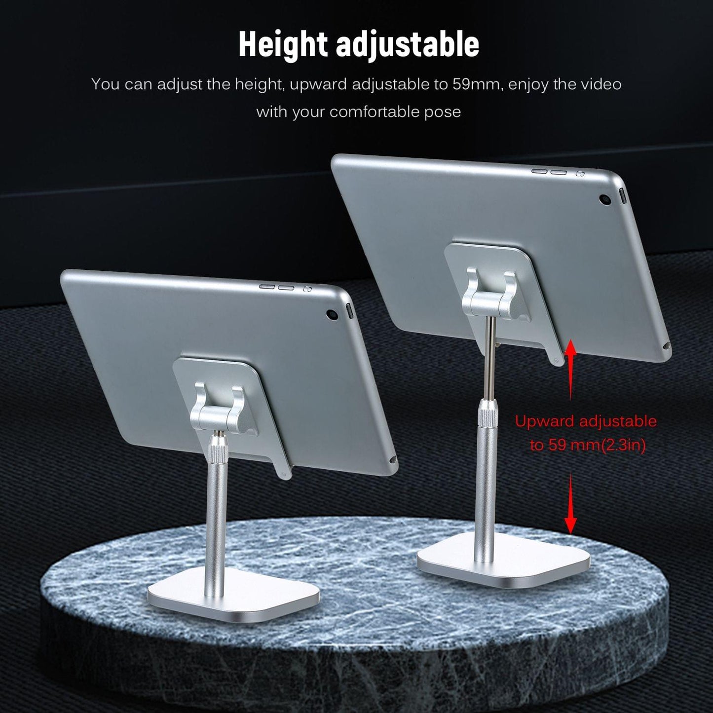 Stand Holder for Cell Phone Tablet Height Adjustable 360