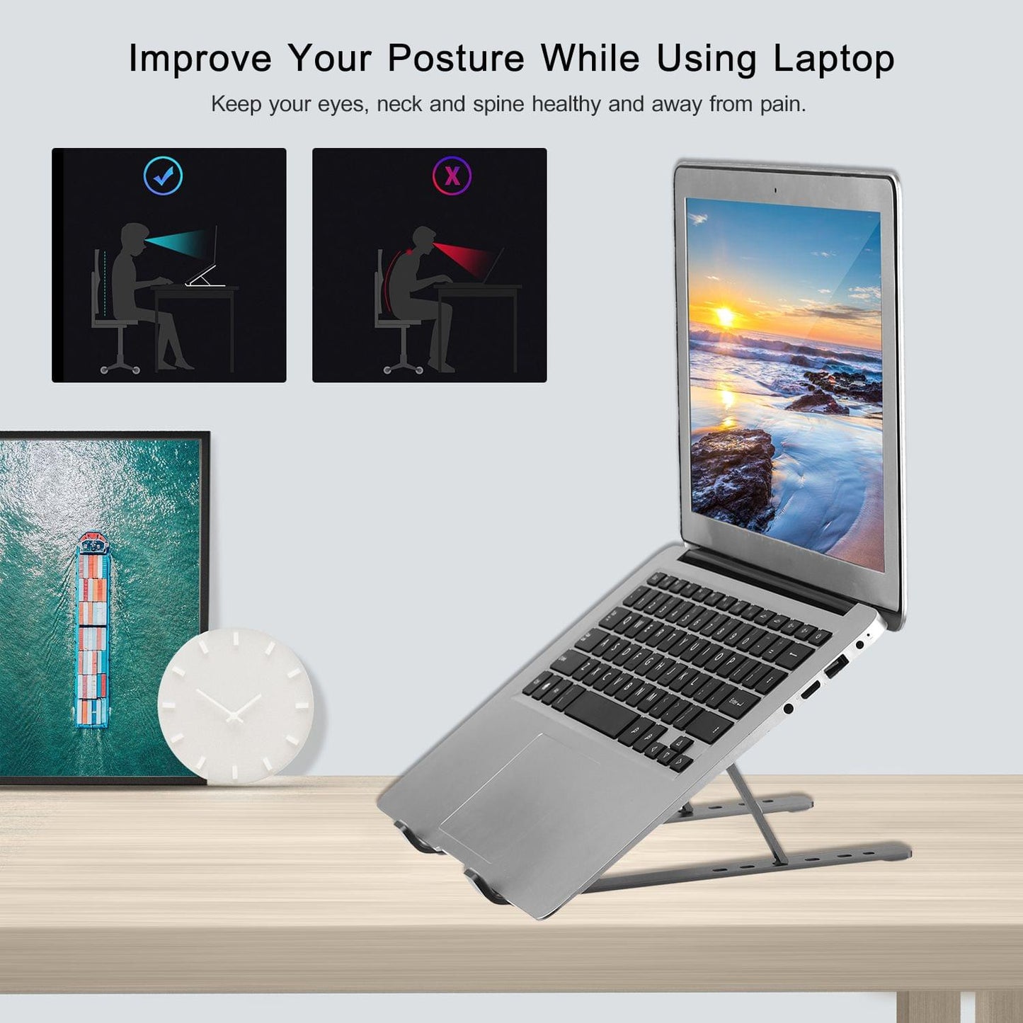 Laptop Stand Adjustable Portable Computer Riser Tablet