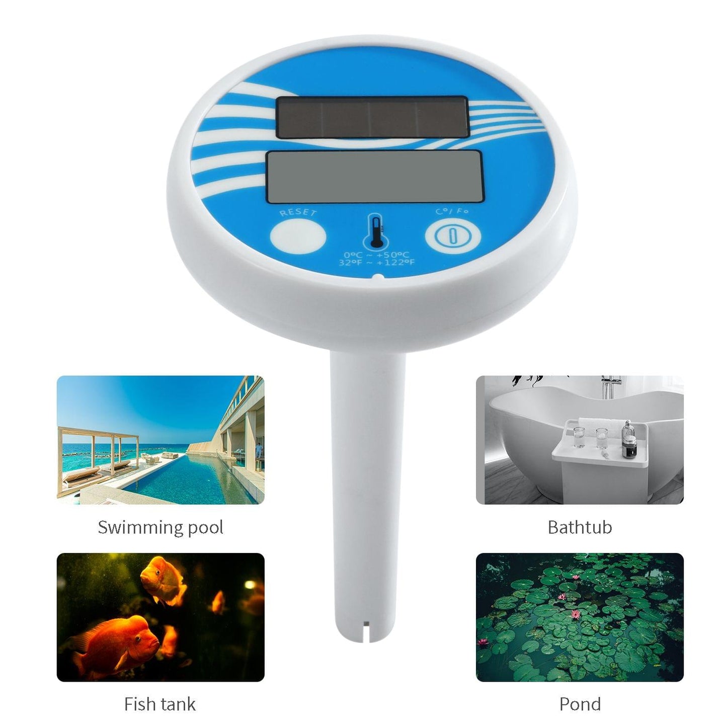 Solar Powered Swimming Pool Thermometer Digital Floating