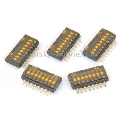 5 pcs DIY 8-Position 1.27mm Half Pitch Type Dip Switches (Black)