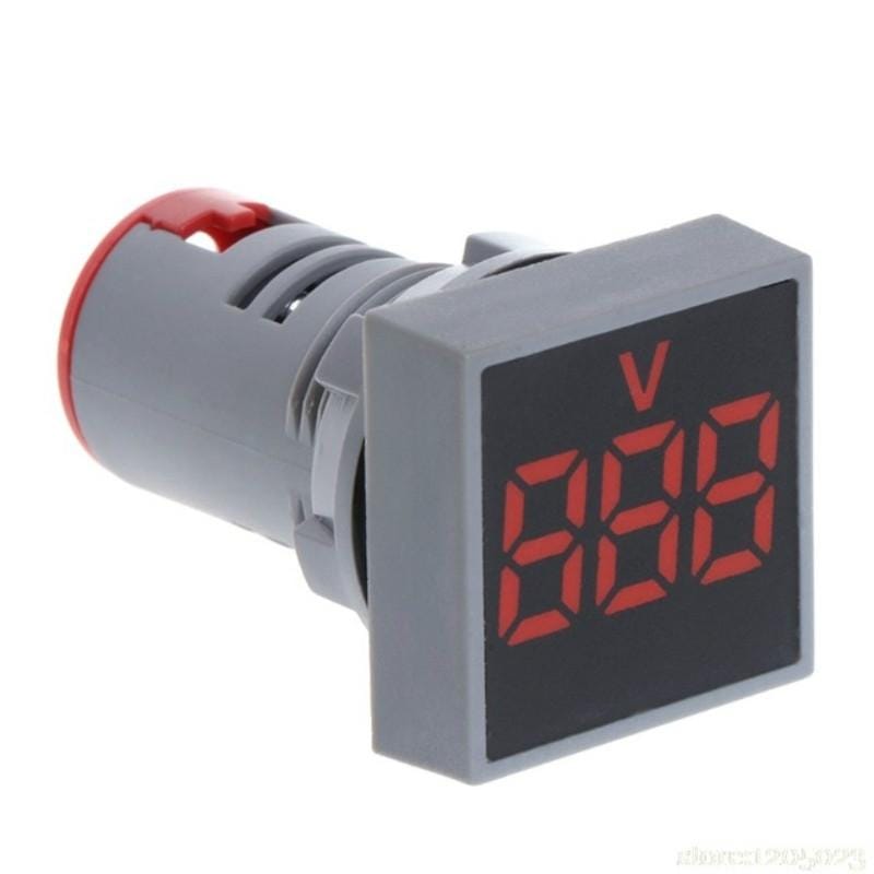 AD101-22VMS Mini AC 20-500V Voltmeter Square Panel LED Digital Voltage Meter Indicator (Yellow)