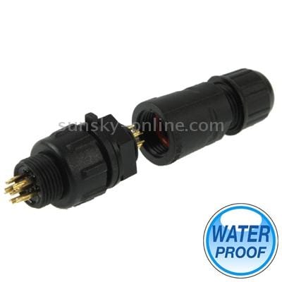 IP68 Shielded 6 Pin M14 Waterproof Connector, Cable Diameter: 2.5-7.5mm