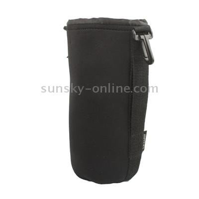 Neoprene SLR Camera Lens Carrying Bag with Clip (Black)