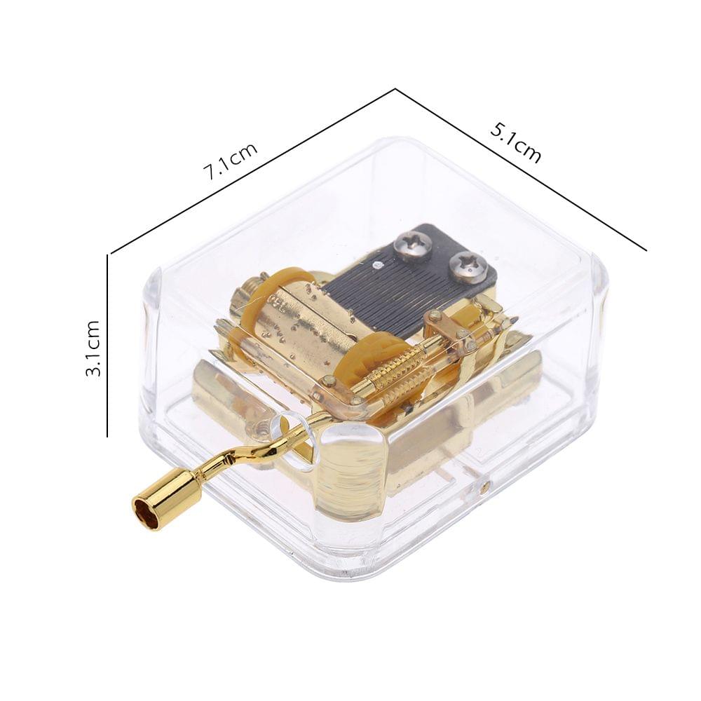 Unique Musical Box Acrylic Hand Crank Music Box Golden