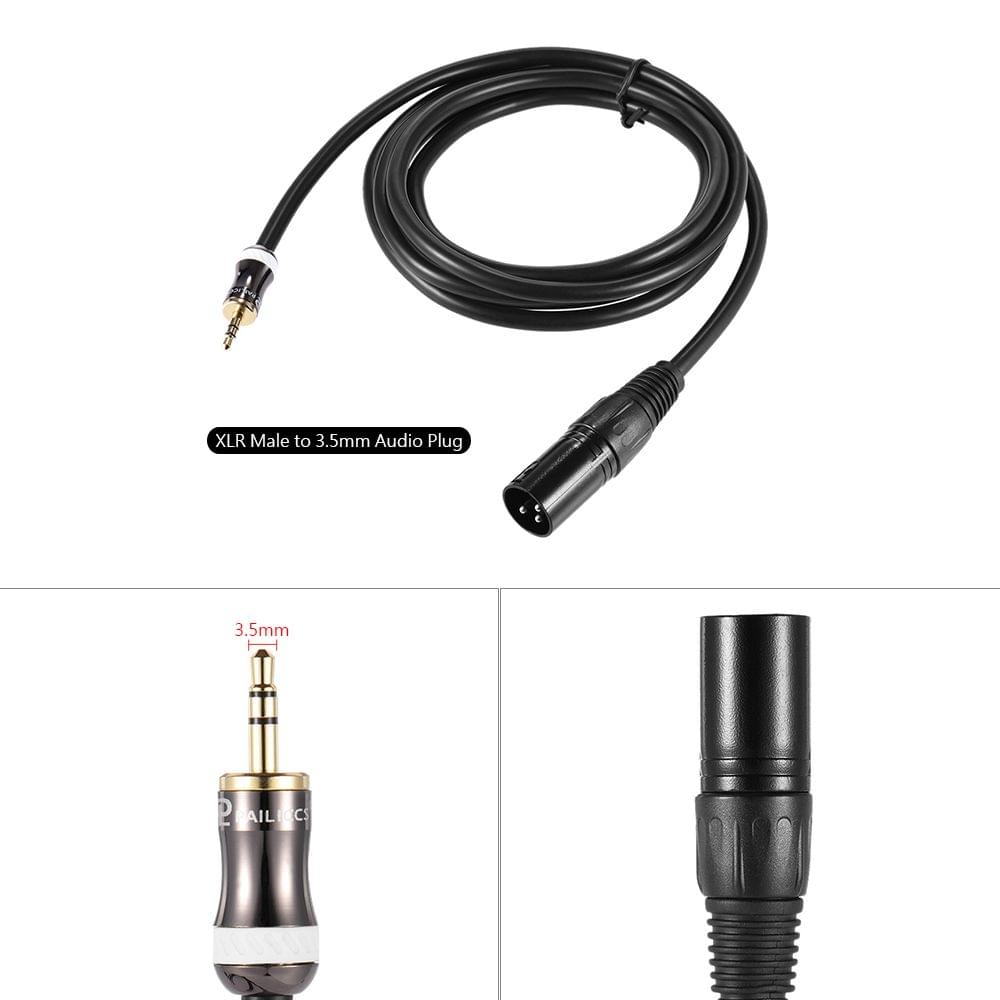 2m/ 6.6ft XLR Male to 3.5mm Plug Audio Cable Cord for