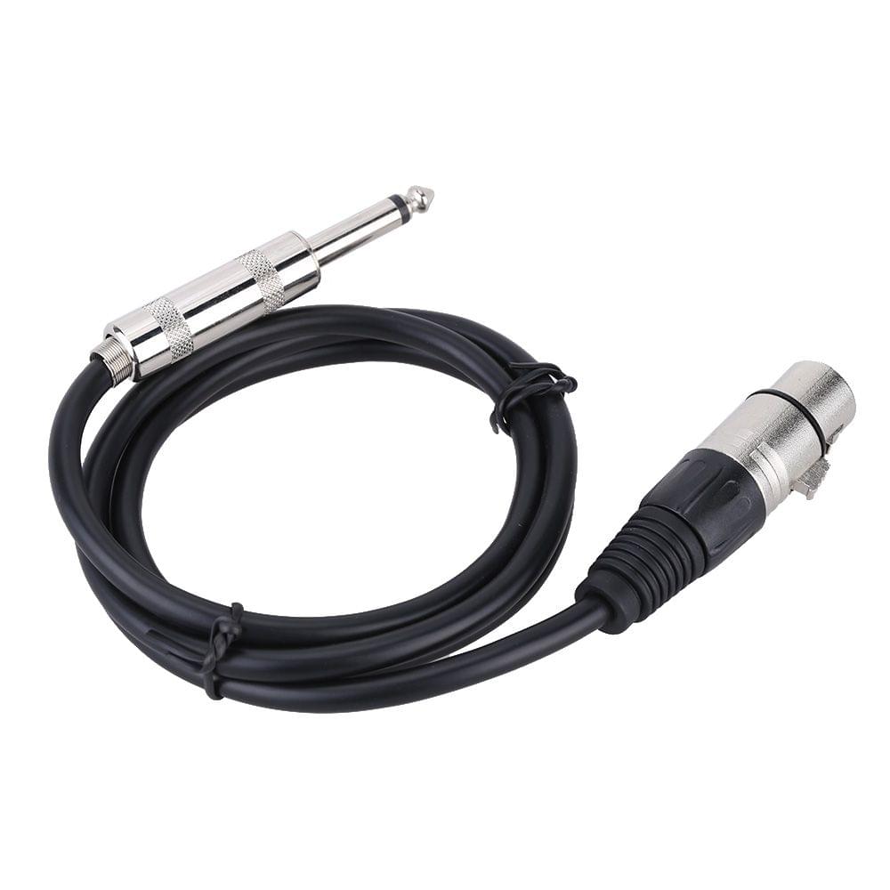 3ft XLR Female Socket to 6.35mm 1/4" Male Jack Plug Stereo - 1m