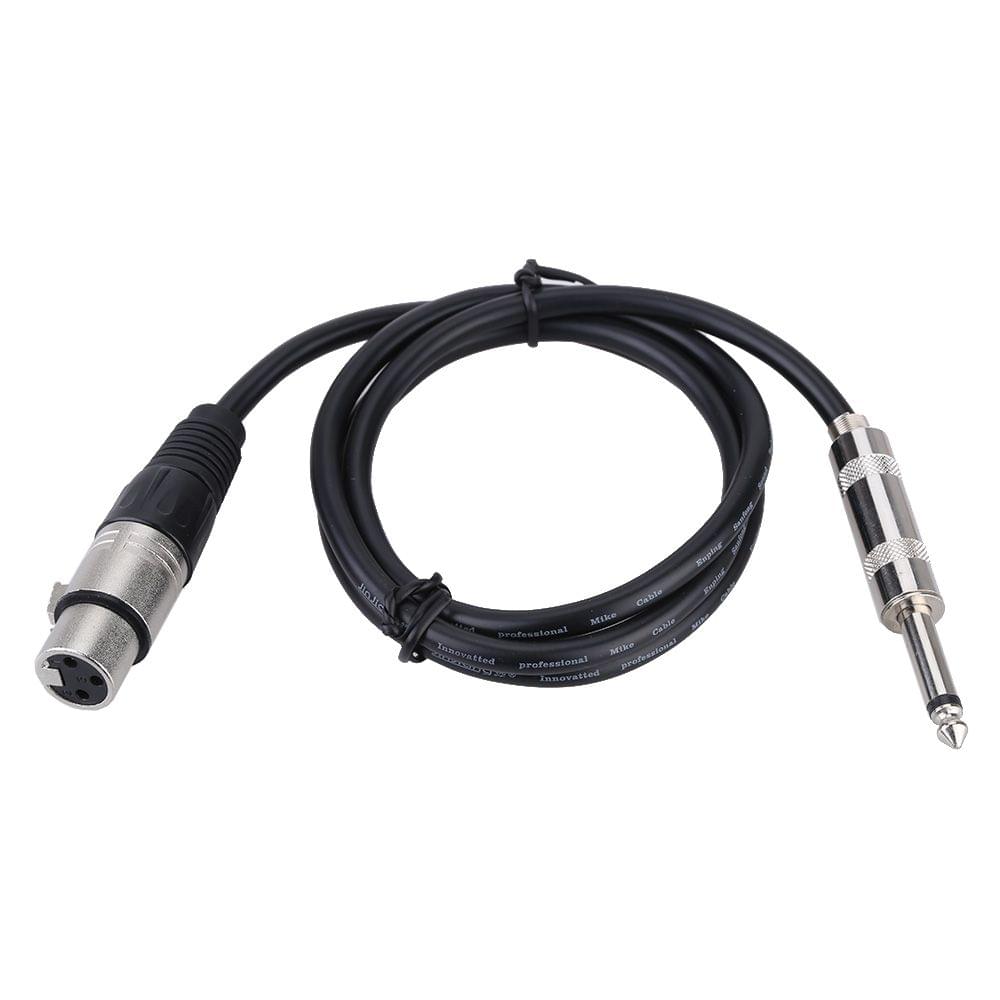 3ft XLR Female Socket to 6.35mm 1/4" Male Jack Plug Stereo - 1m