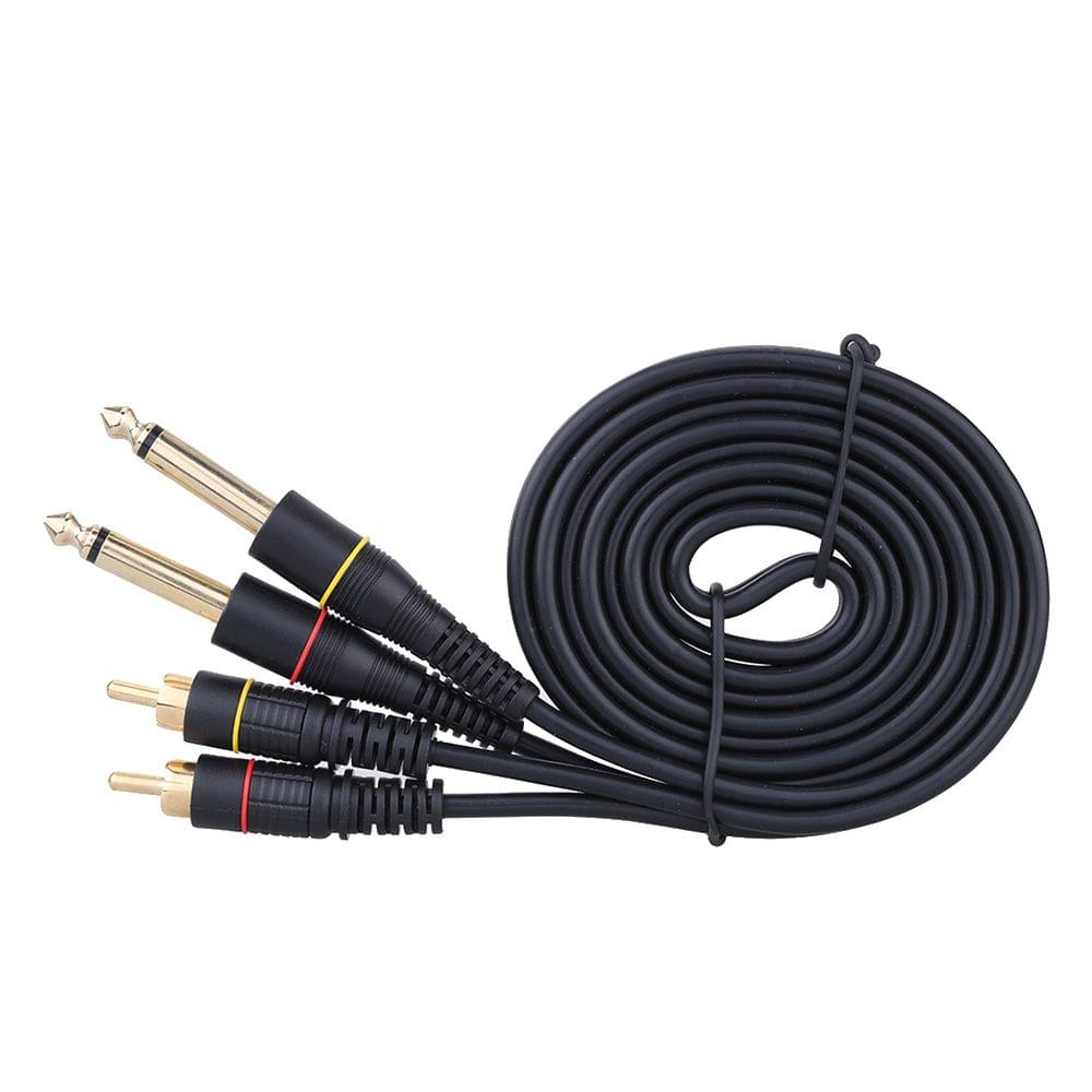 5ft Dual RCA Male Jack to Dual 6.35mm 1/4" TS Male Plug - 1