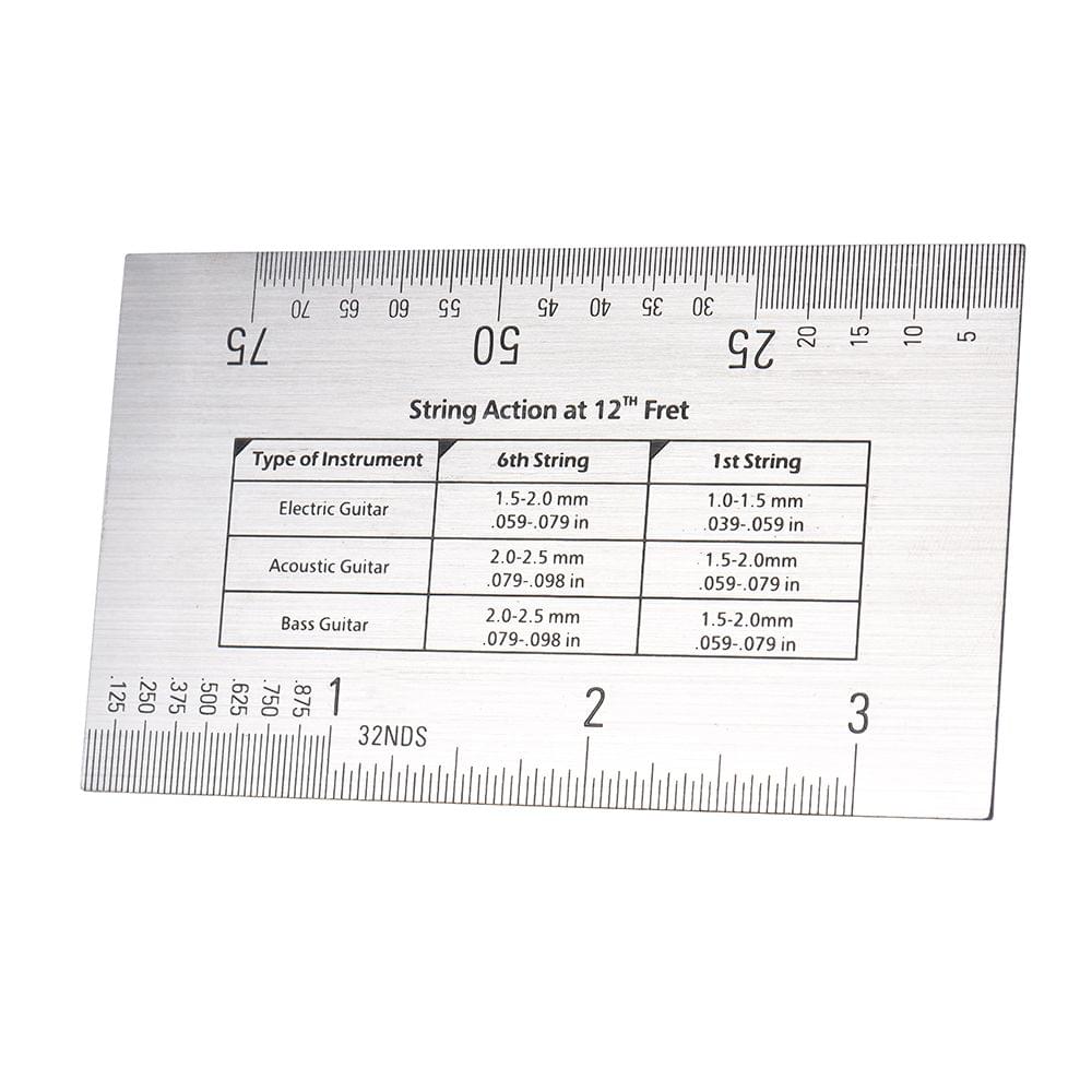 String Action Ruler Gauge Tool in/mm for Guitar Bass