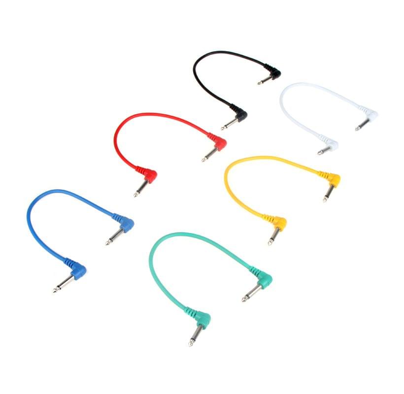 Set of 6pcs Colorful Guitar Patch Cables Angled for Guitar