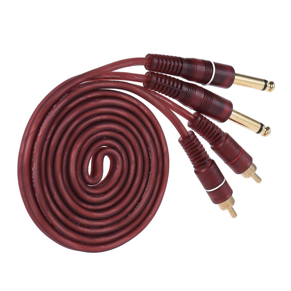 Dual 1/4" 6.35mm TS Plug to Dual RCA Audio Cable Connector - 1.5m