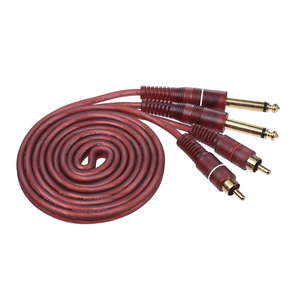Dual 1/4" 6.35mm TS Plug to Dual RCA Audio Cable Connector - 1.5m
