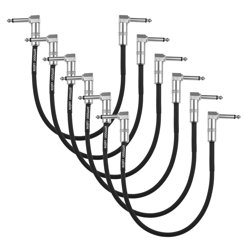Uniqkart 6-Pack Guitar Effect Pedal Instrument Patch Cable - 30cm 6pcs