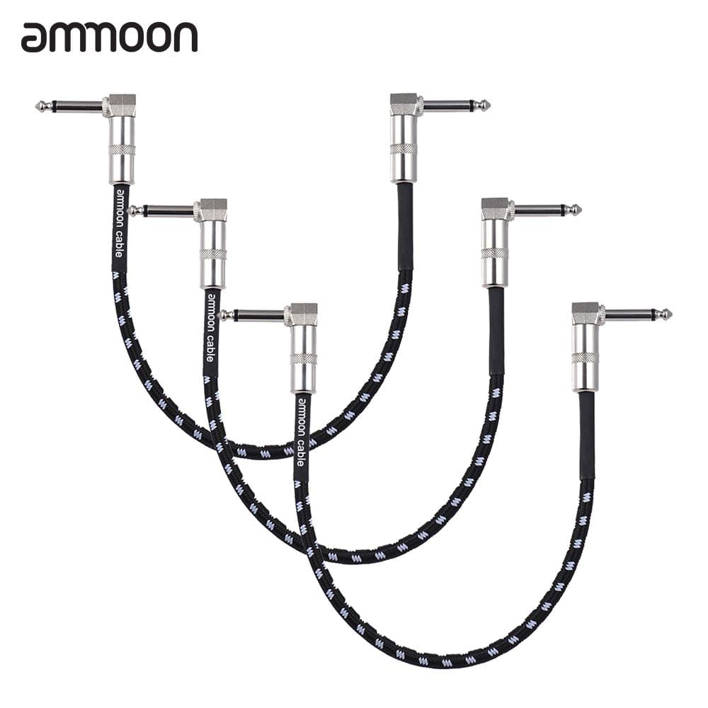 Uniqkart 3-Pack Guitar Effect Pedal Instrument Patch Cable - 30cm 3pcs