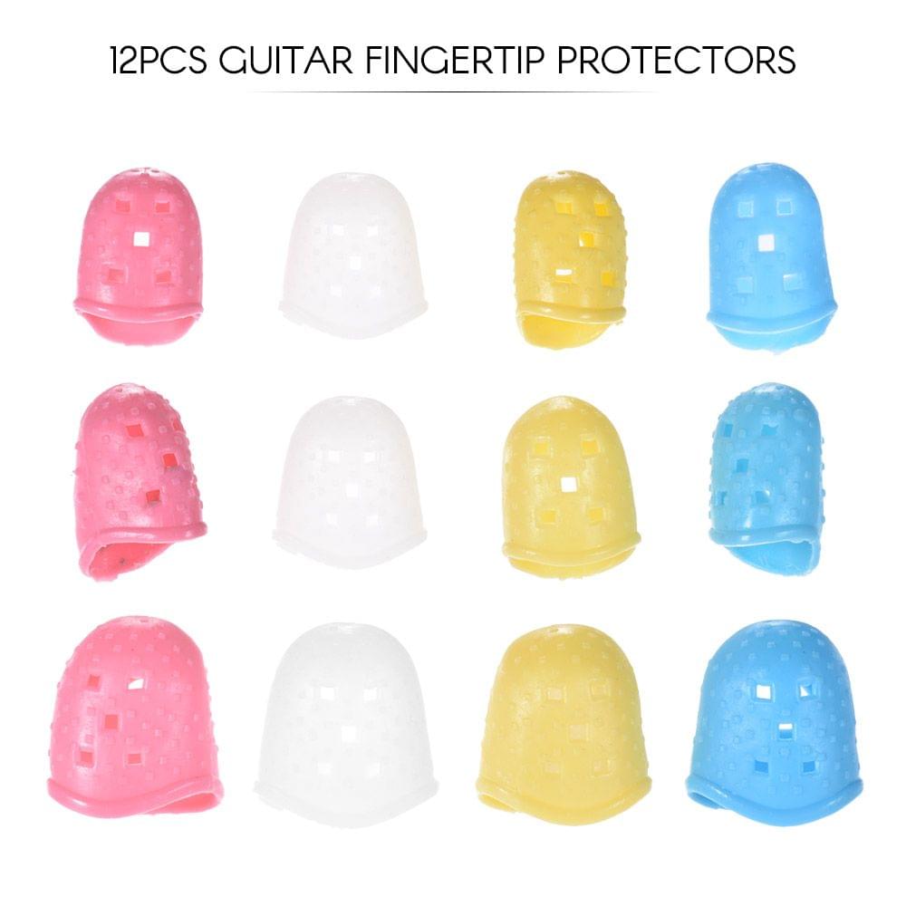 12pcs Guitar Fingertip Protectors Silicone Finger Guards for