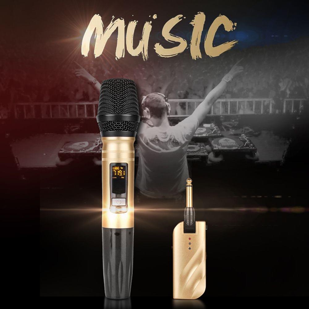 Wireless Microphone System Handheld LED Mic Speaker with - 1