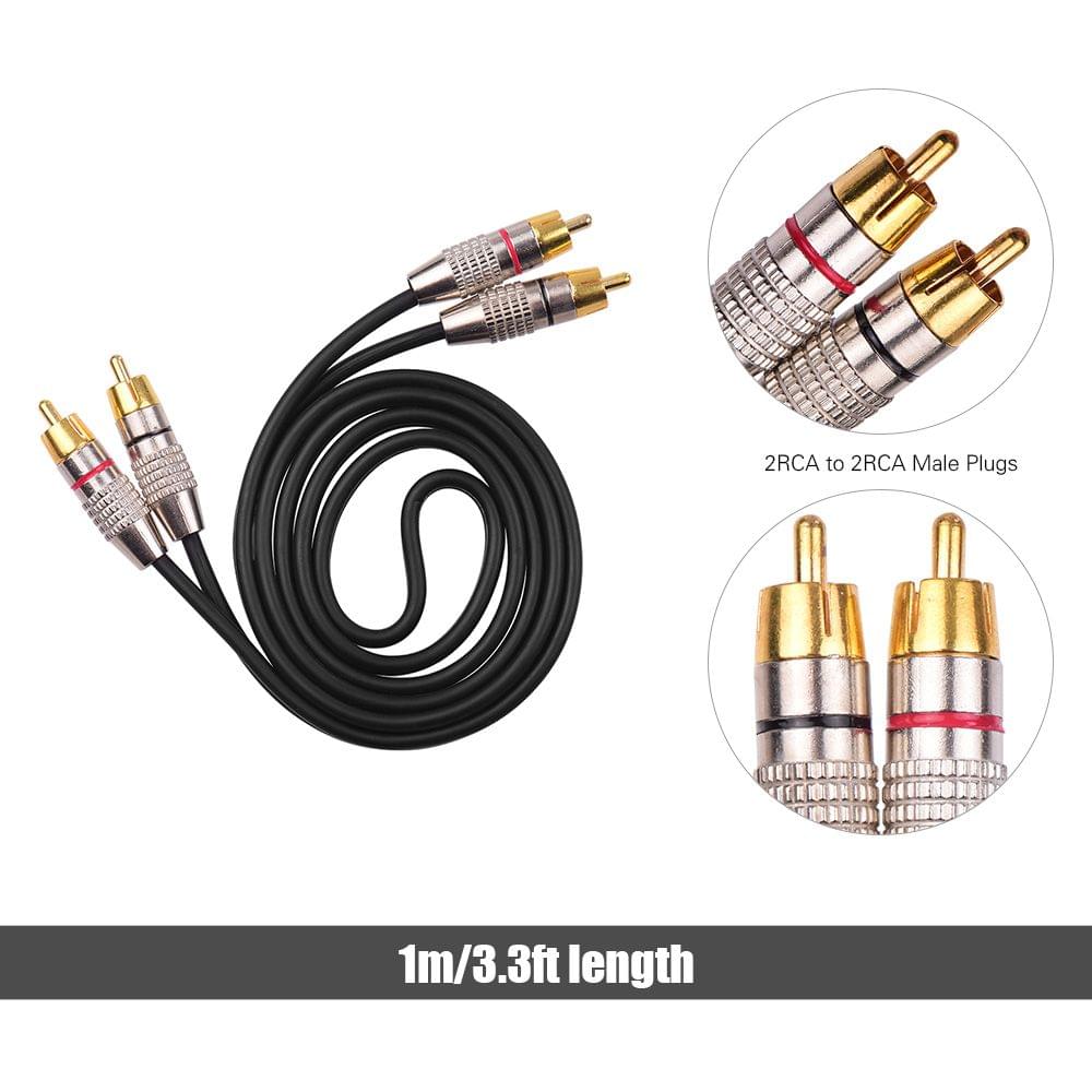 Audio Video Connecting Wires 2RCA to 2RCA Stereo Audio Cable - 1m
