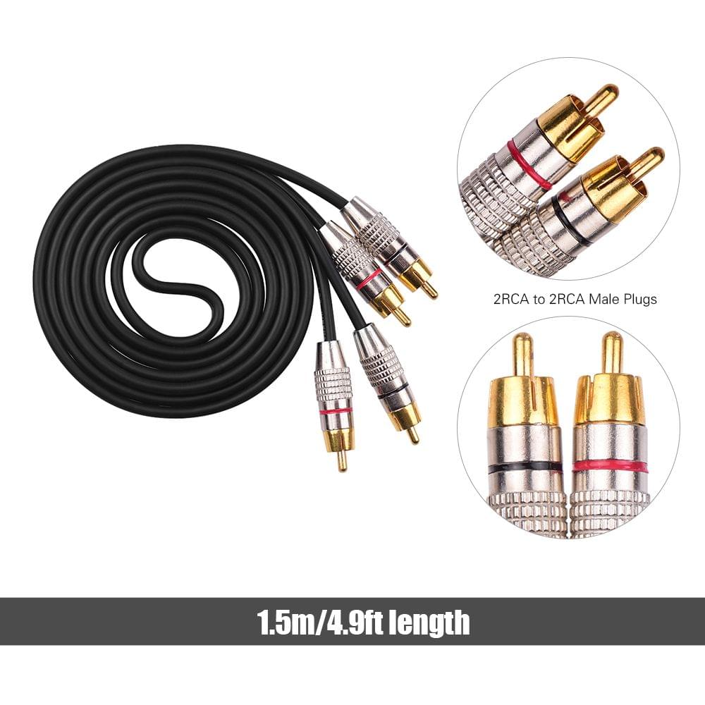 Audio Video Connecting Wires 2RCA to 2RCA Stereo Audio Cable - 1.5m