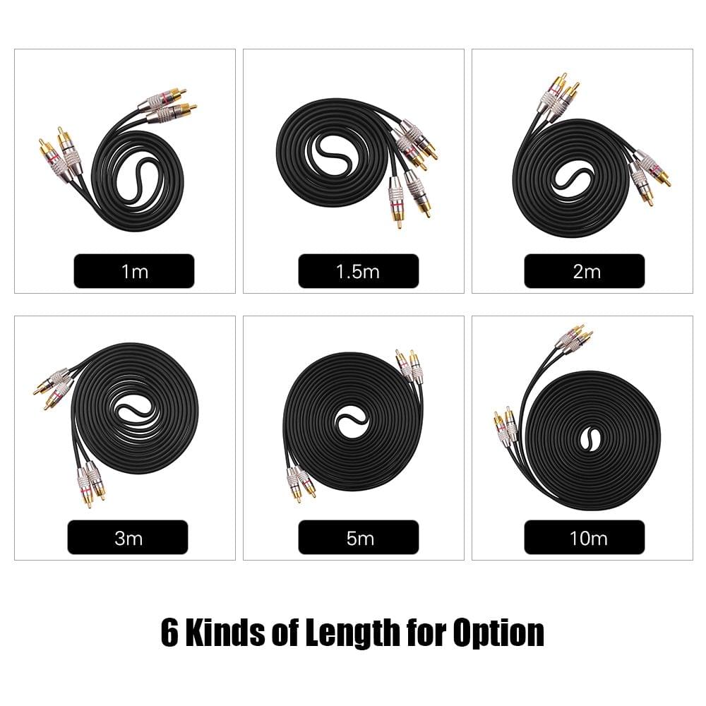 Audio Video Connecting Wires 2RCA to 2RCA Stereo Audio Cable - 5m
