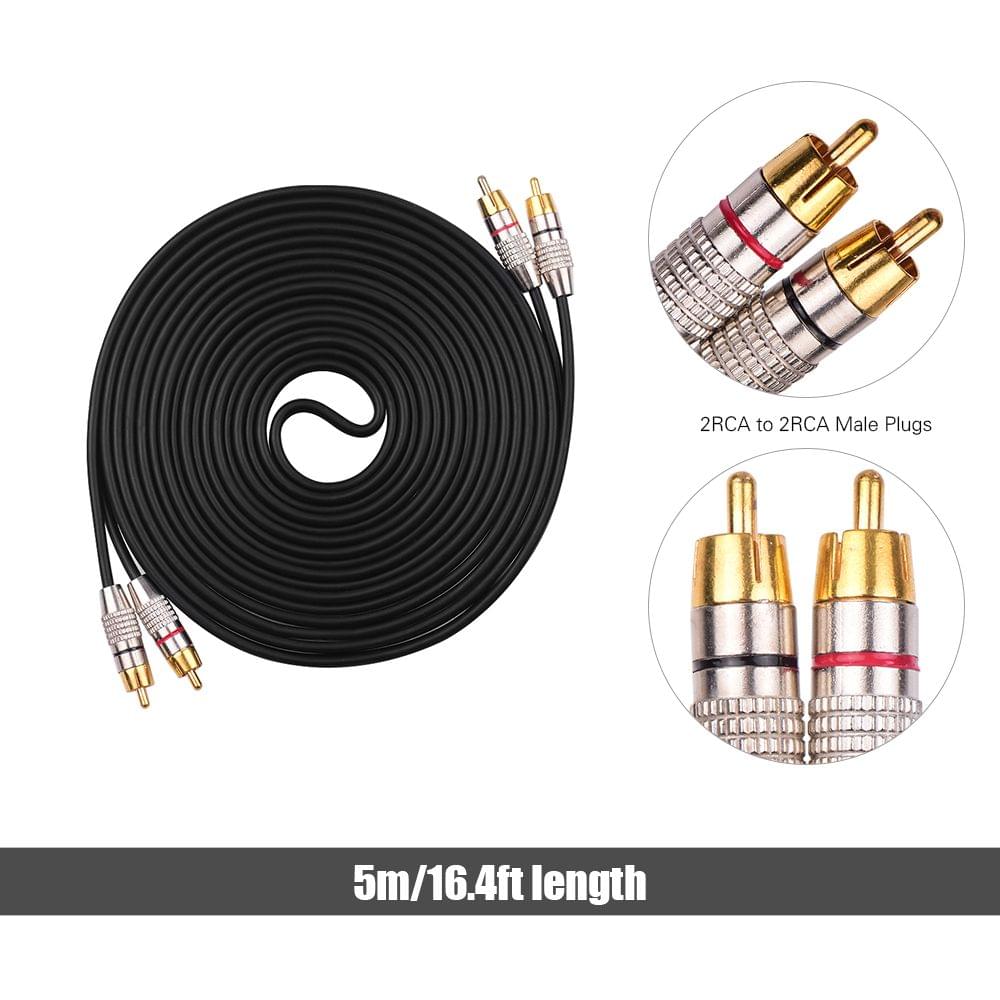 Audio Video Connecting Wires 2RCA to 2RCA Stereo Audio Cable - 5m