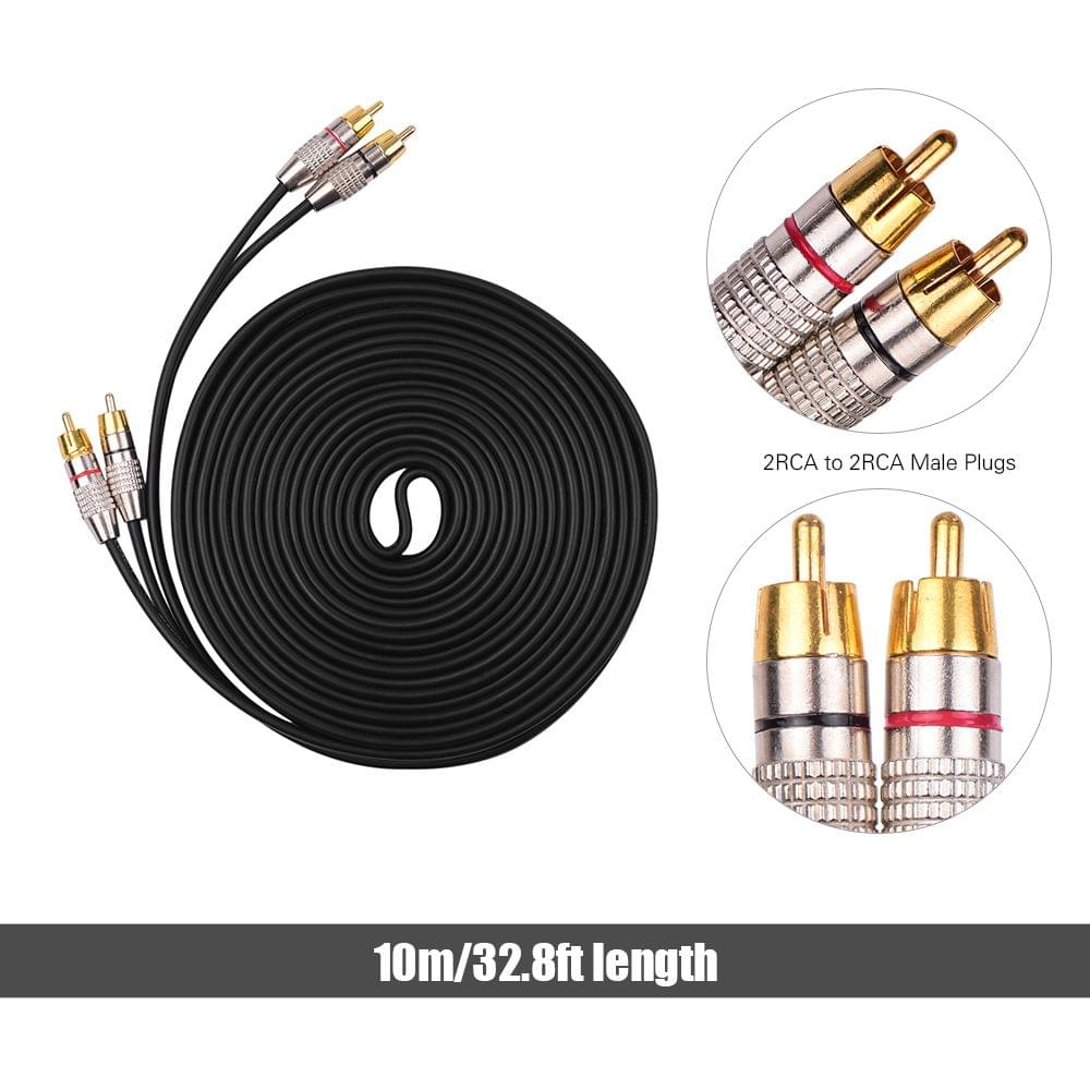 Audio Video Connecting Wires 2RCA to 2RCA Stereo Audio Cable - 10m