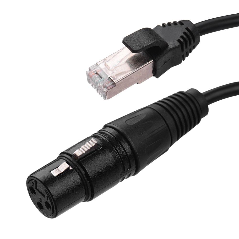 RJ45 Male Network Connector to 3-Pin Mini XLR Female - 1m