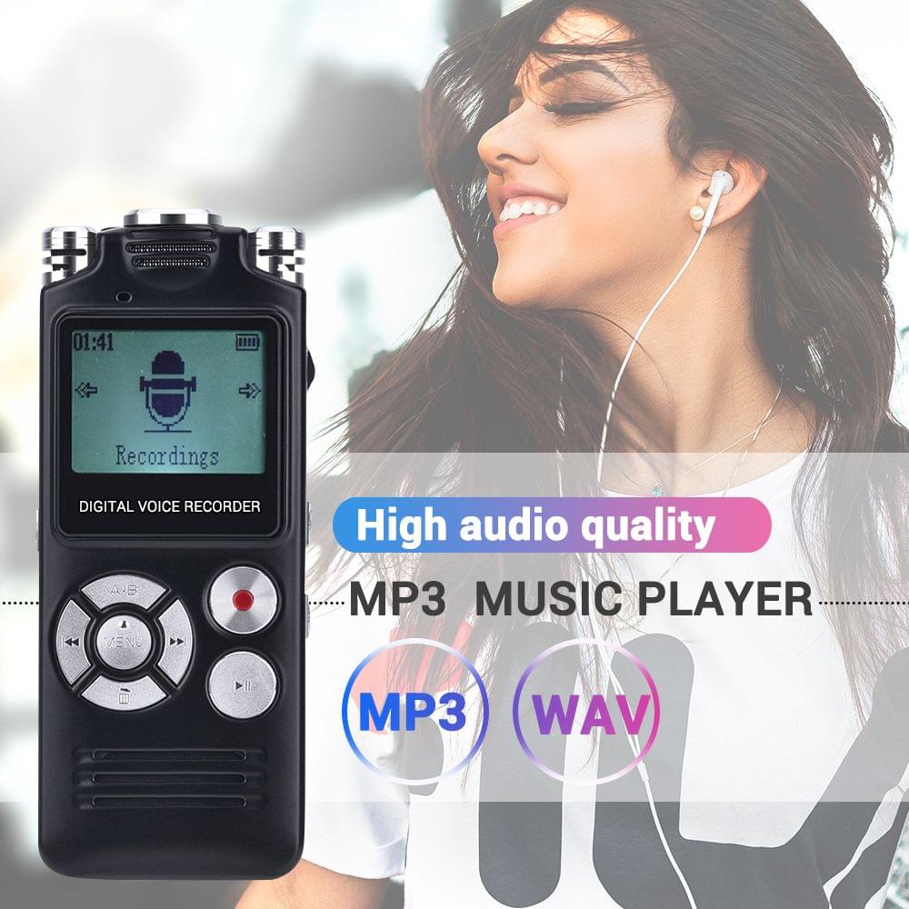 16GB Portable Digital Voice Recorder MP3 Music Player Dual - 16GB