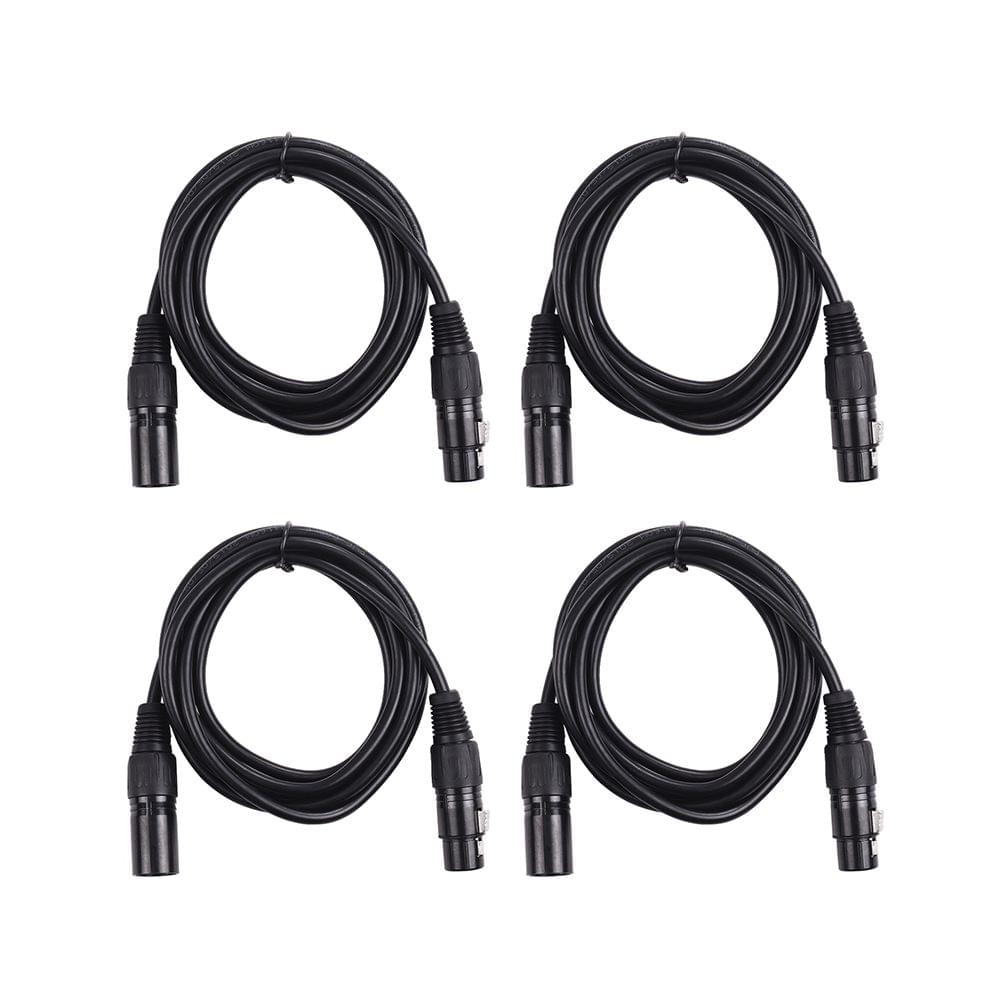4pcs 6.6 feet/2 meters DMX Stage Light Cable Wires with - 4