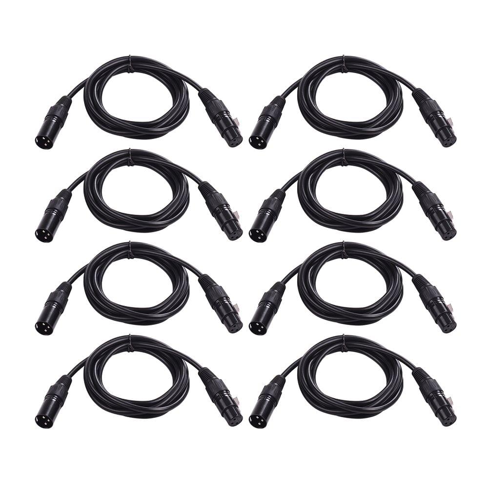 8pcs 6.6 feet/2 meters DMX Stage Light Cable Wires with - 8