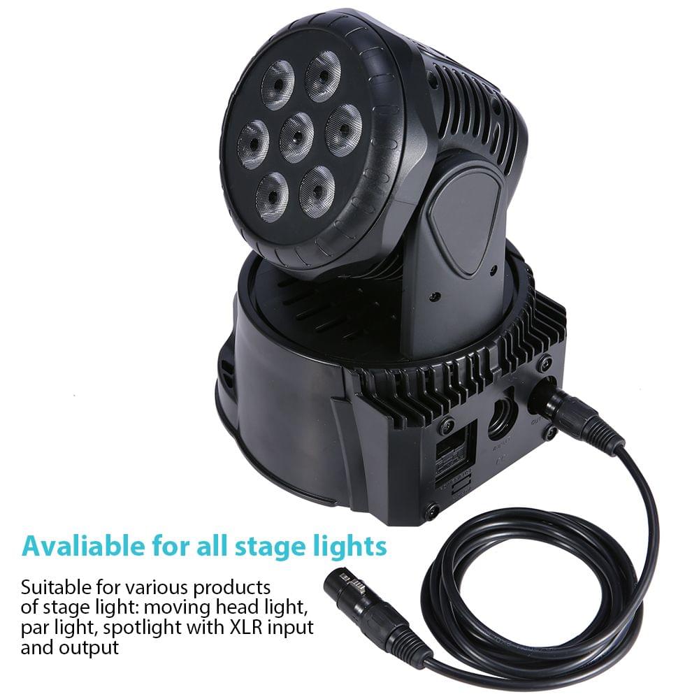 Uniqkart 2M/6.6ft XLR Cable DMX Stage Light Cable 3-Pin XLR - 2M & 8-pack