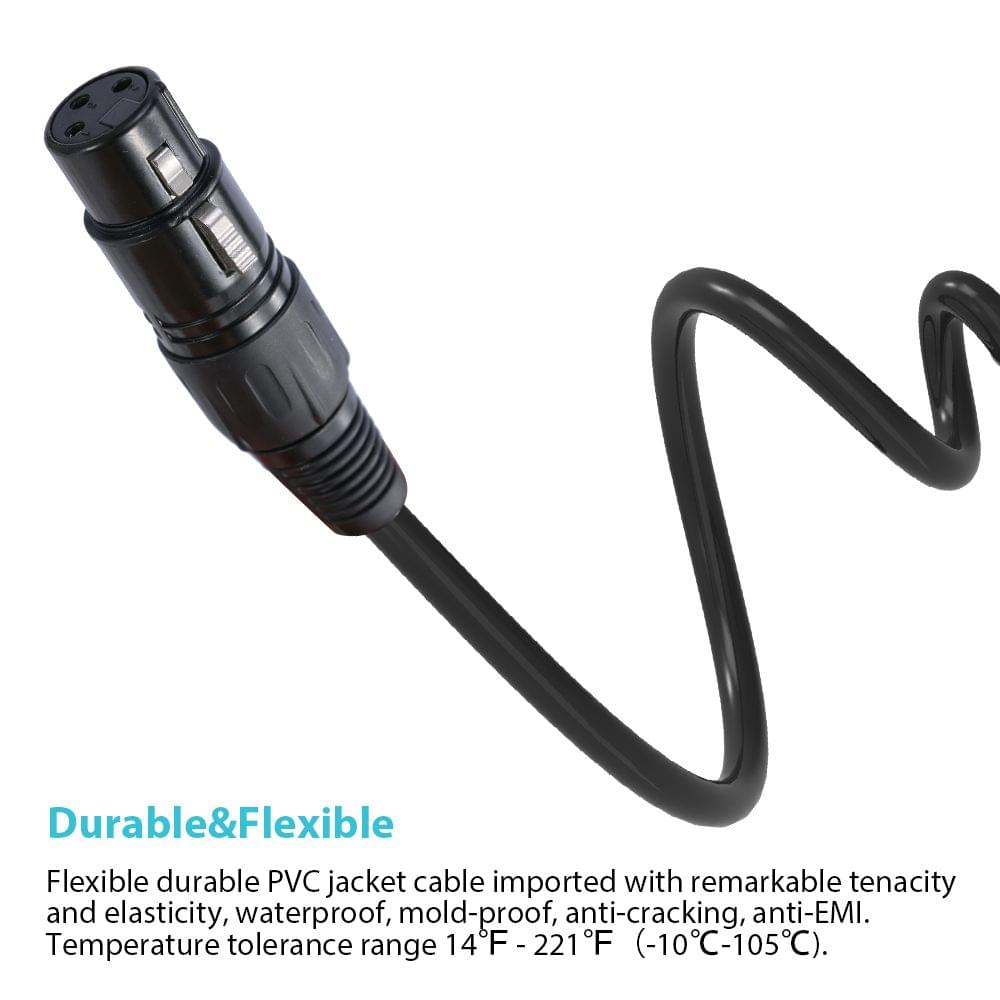 Uniqkart 2M/6.6ft XLR Cable DMX Stage Light Cable 3-Pin XLR - 2M & 4-pack