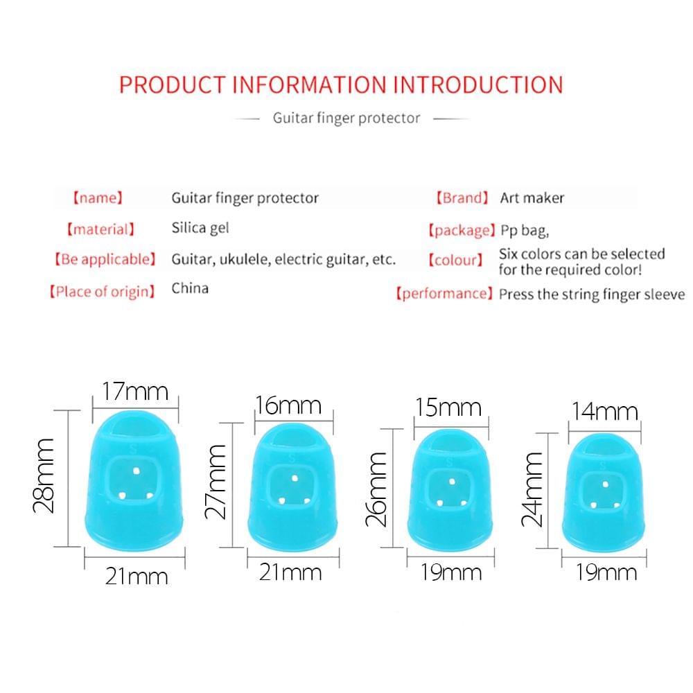 4pcs Finger Protectors Guitar Silica Gel Fingertip Caps for - 4pcs
