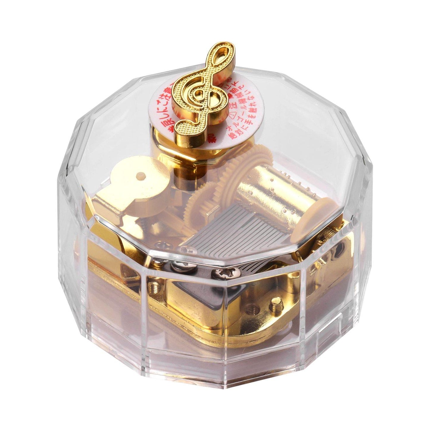 Dodecagon Transparent Acrylic Musical Box Counterclockwise