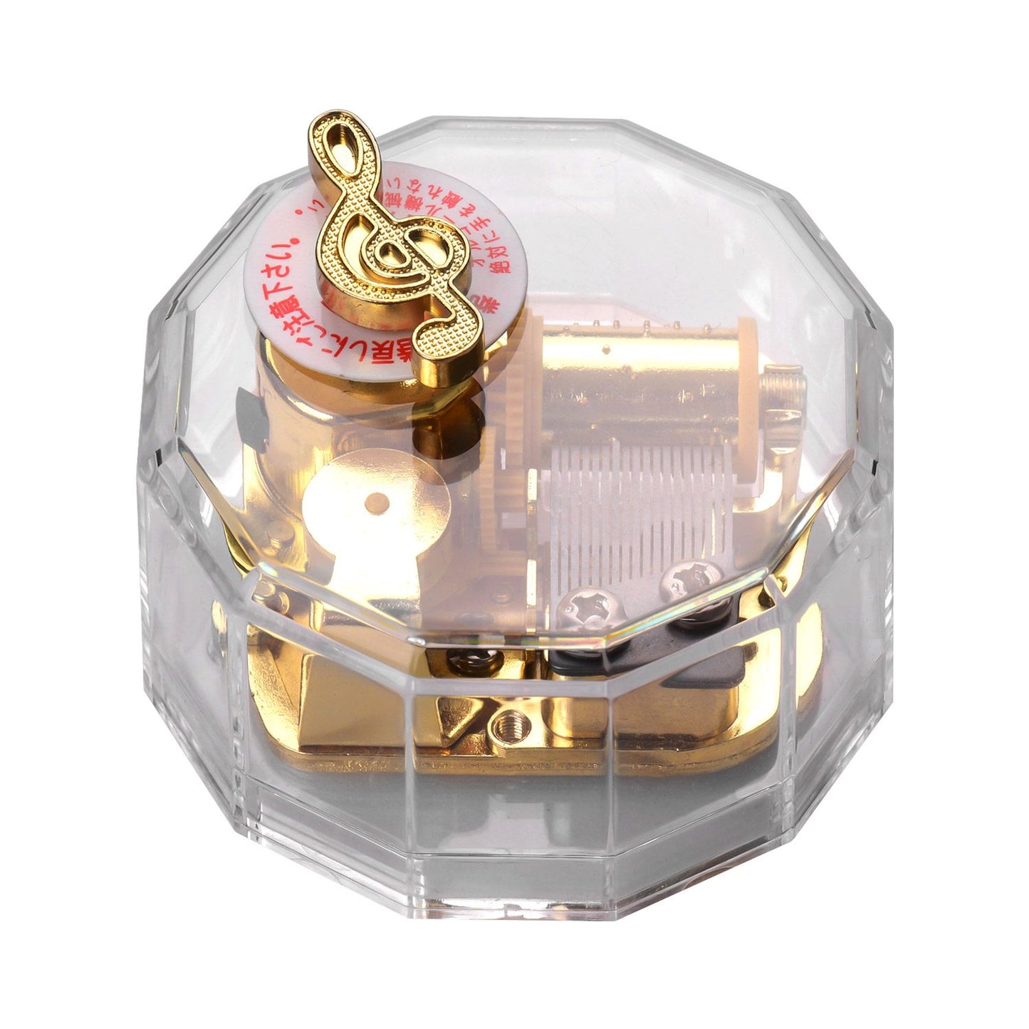 Dodecagon Transparent Acrylic Musical Box Counterclockwise