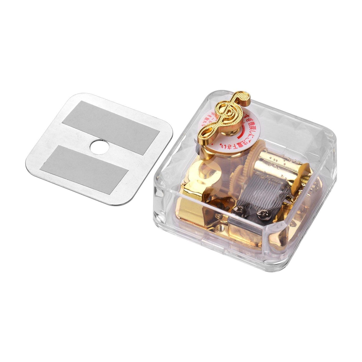 Square Transparent Acrylic Musical Box Counterclockwise