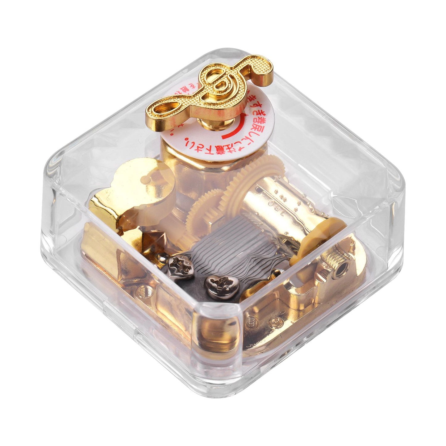Square Transparent Acrylic Musical Box Counterclockwise
