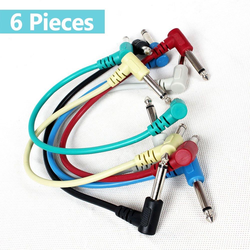 Colorful Guitar Effect Pedal Cables Instrument Audio Leads - Pack of 6