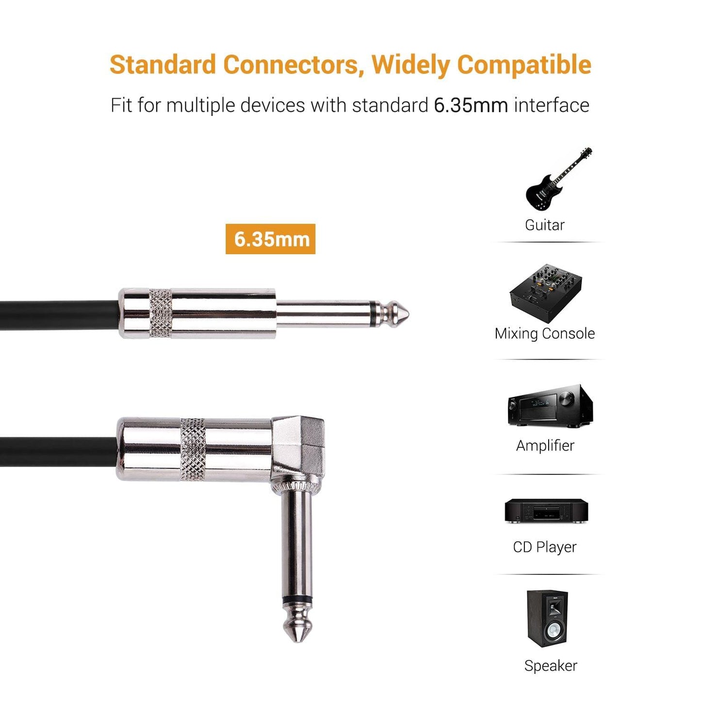 Ggiant ASC-21 Musical Instrument Cable Straigth to Right - 5m