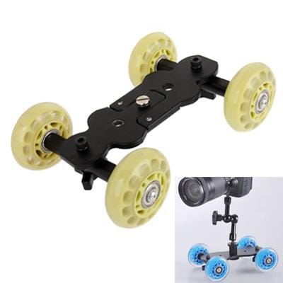 Floor Table Video Slider Track Dolly Car for DSLR Camera (Yellow)