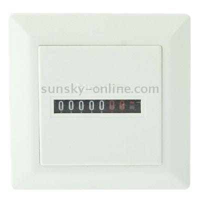 HM-1 AC Hour Meter, Time Setting Range: 0-99,999.99 Hours (White)