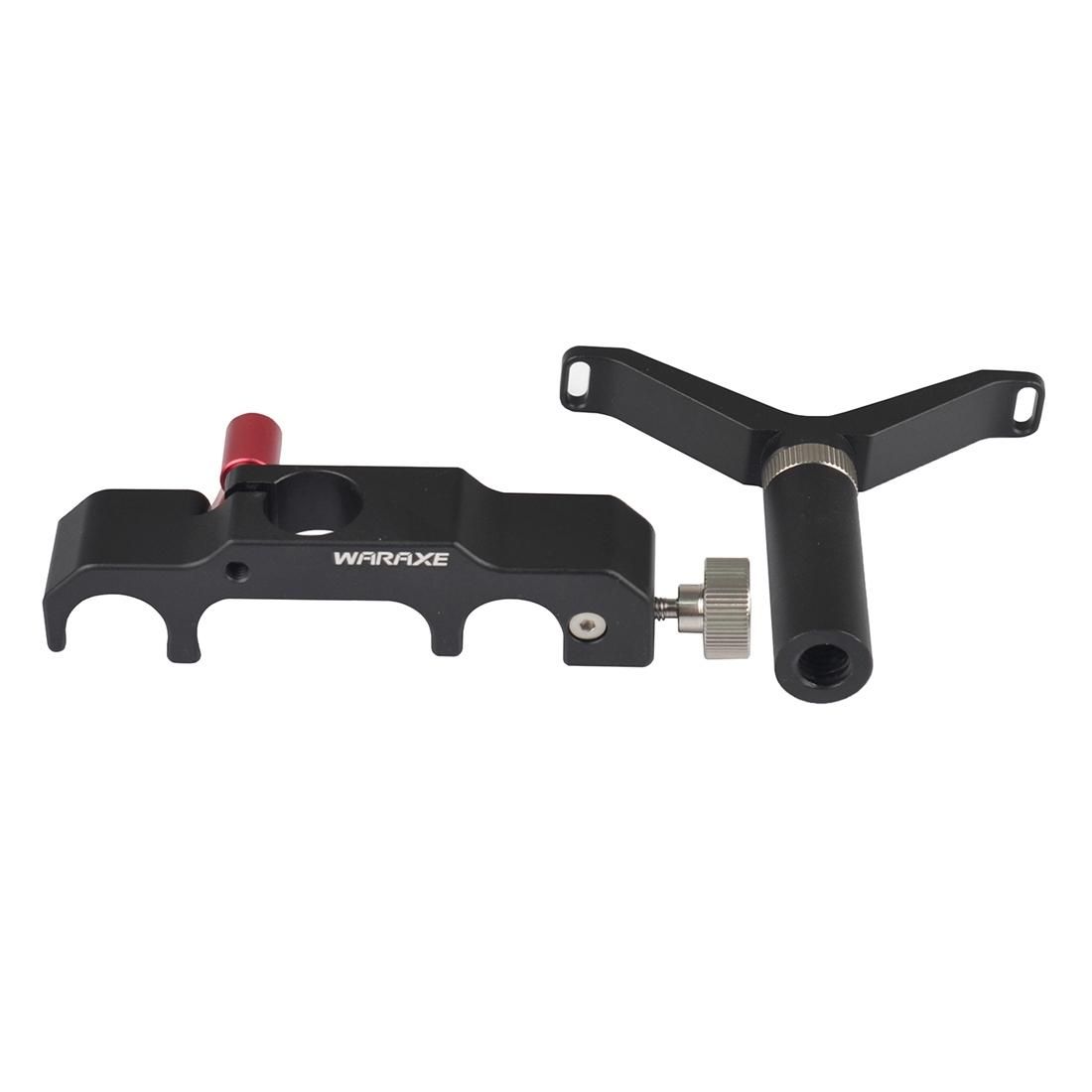 WARAXE-2900 Y Shape Telephoto Lens Support Bracket for 15mm Rail Rod Support System (Black)