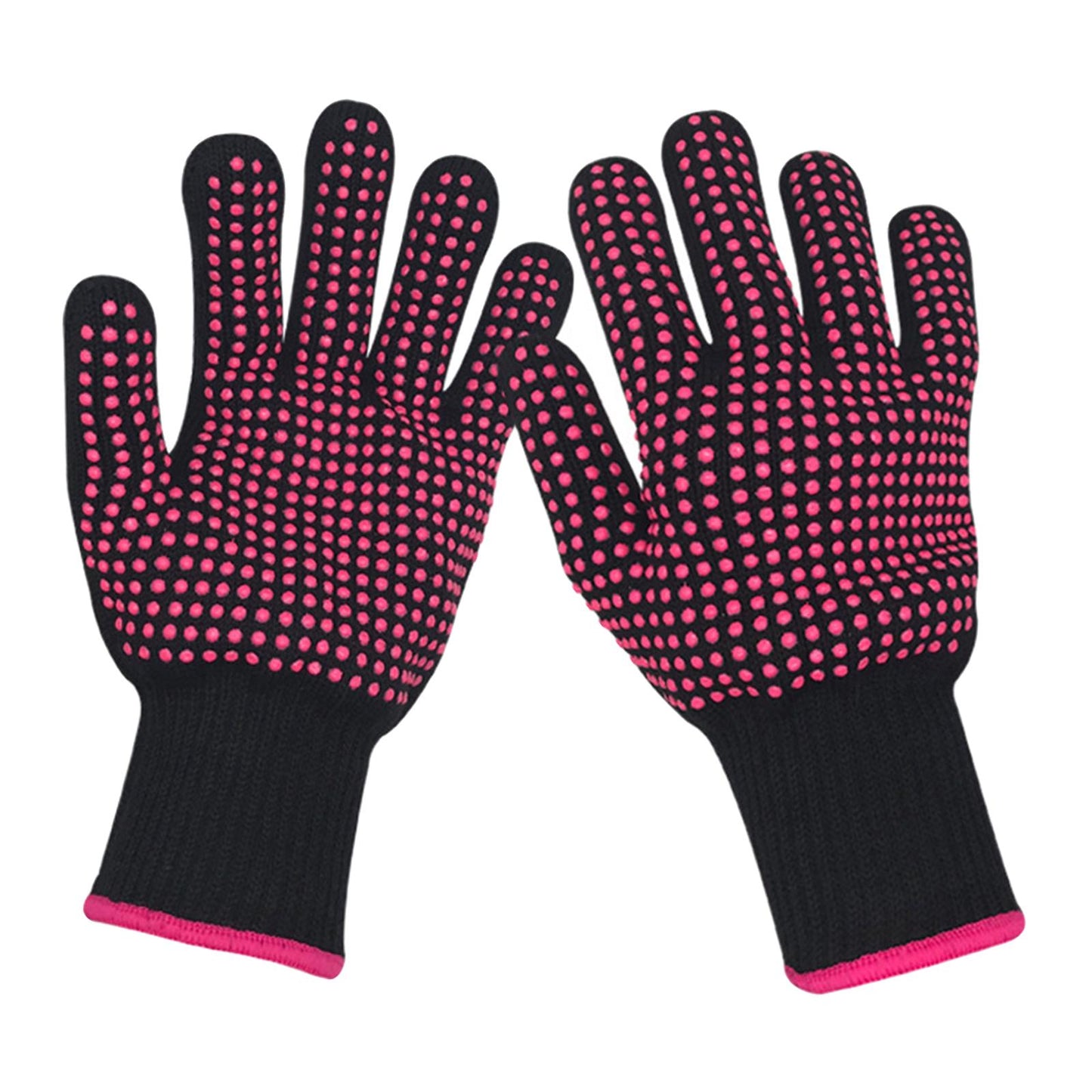2Pcs Heat Resistant Gloves Durable Silicone Tools for Hair Curler Hair Salon 24x10x1cm