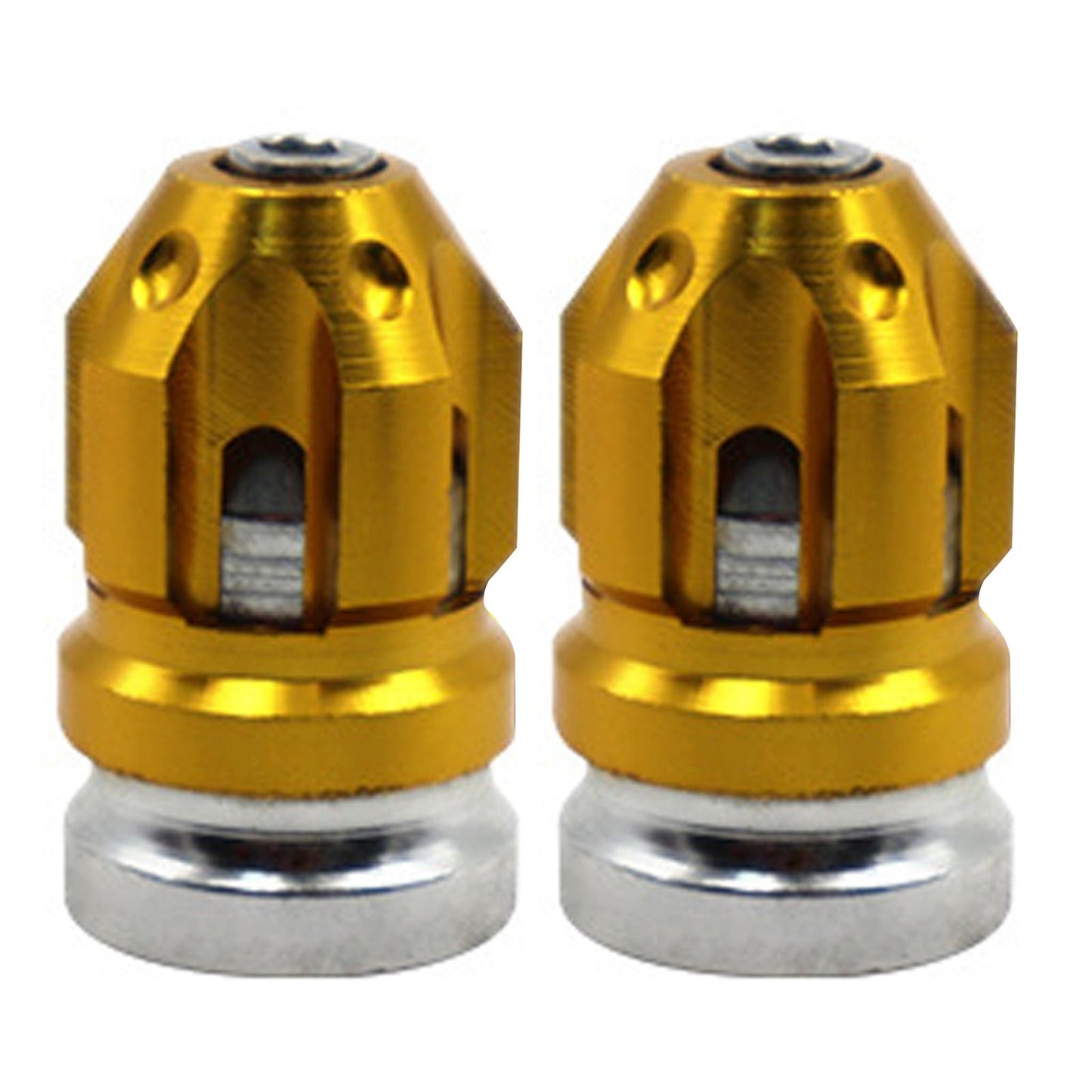2Pcs Tire Valve Stem Caps Protection Fit for Motorcycles Suvs Mountain Bike Gold