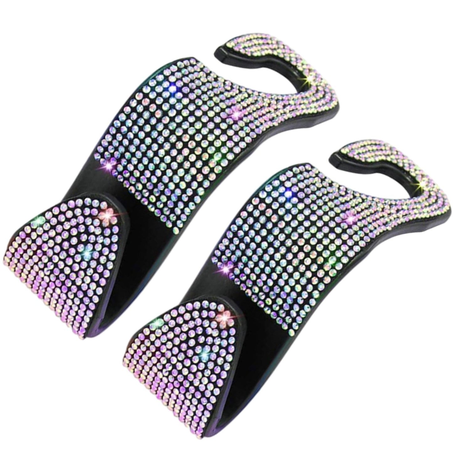 2Count Rhinestone Diamond Car Seatback Storage Hook Hanger Colorful