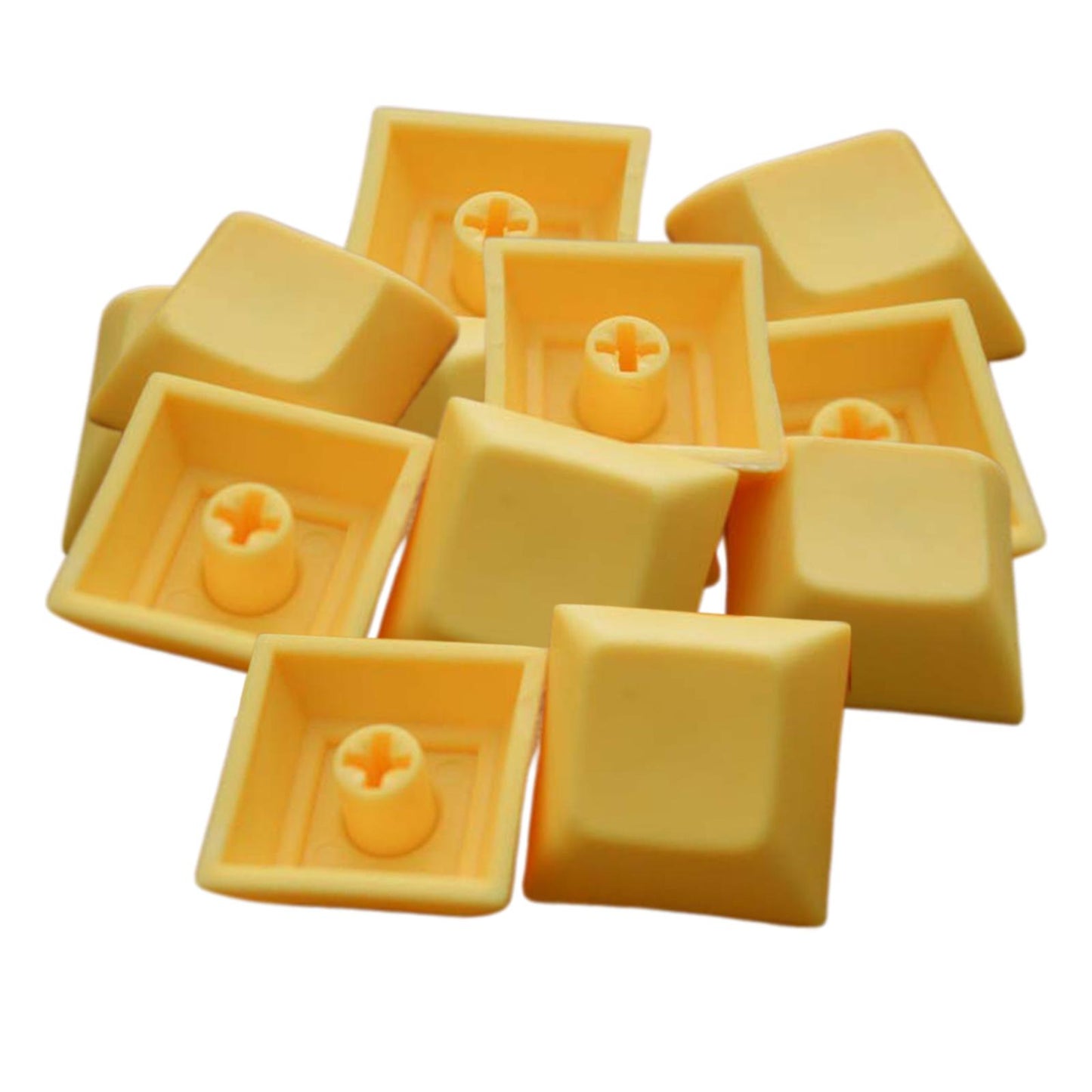 12Pcs PBT DSA Keycaps Blank for MX Switches Mechanical Keyboard Yellow