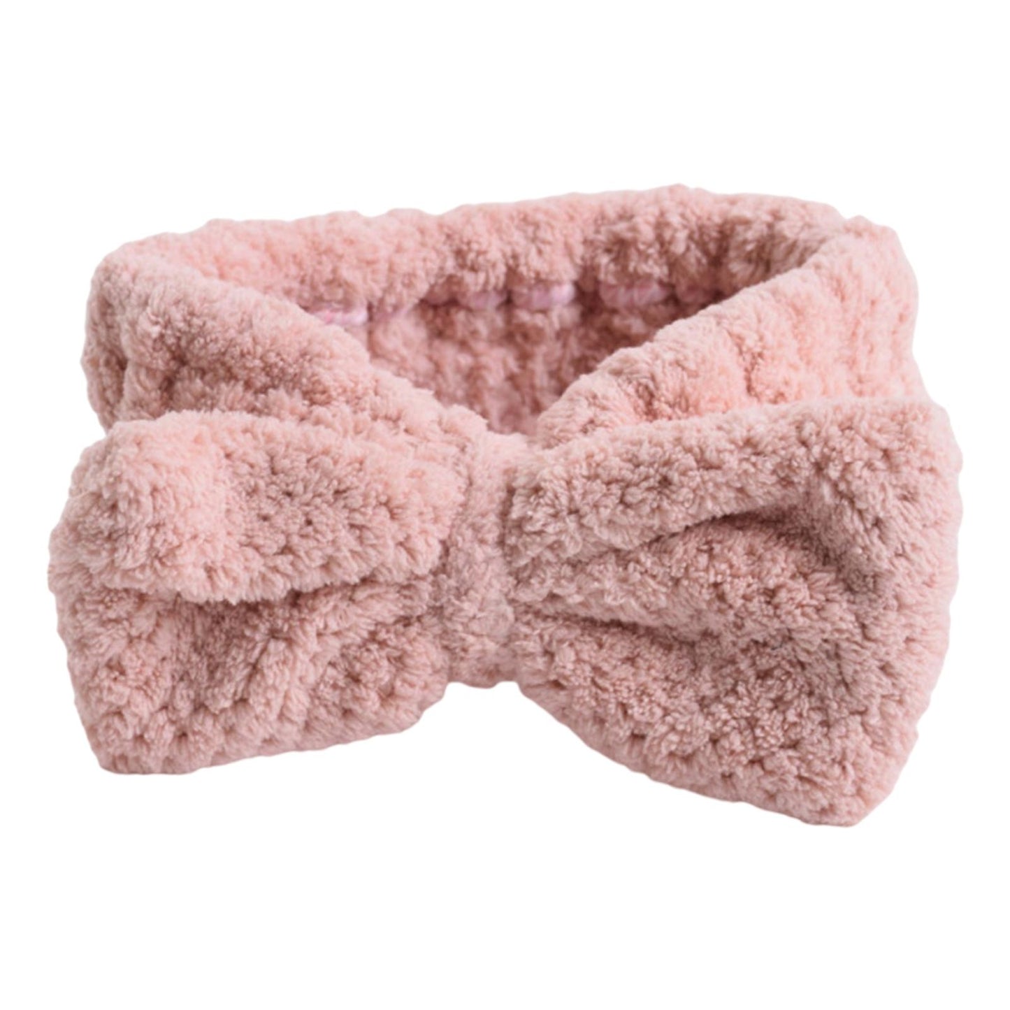 SPA Headband Coral Fleece Head Wraps Soft for Facial Wash Women Pink